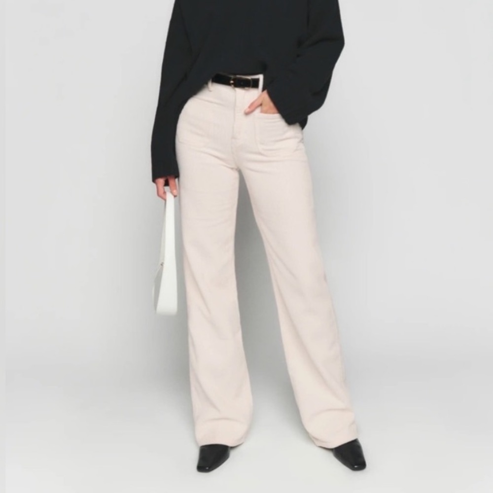 White corduroy pants from Reformation